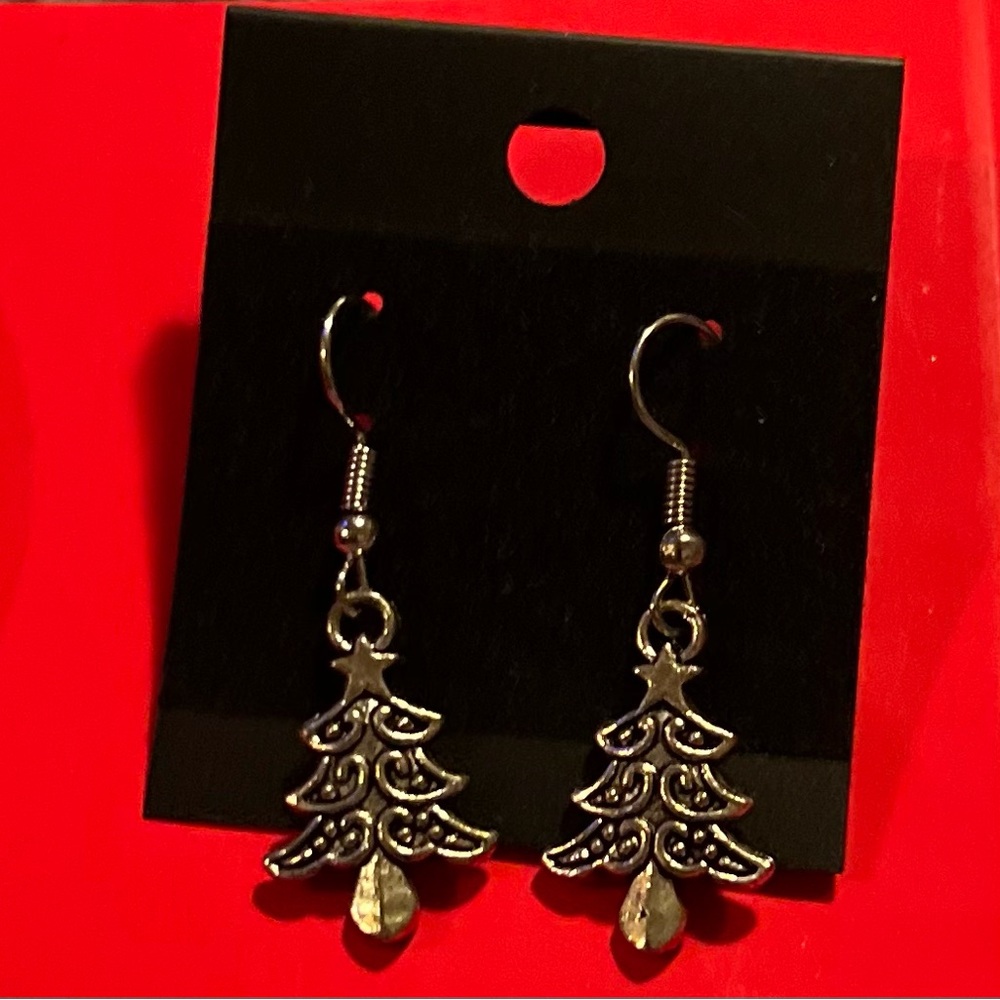Metal Christmas Tree Earrings